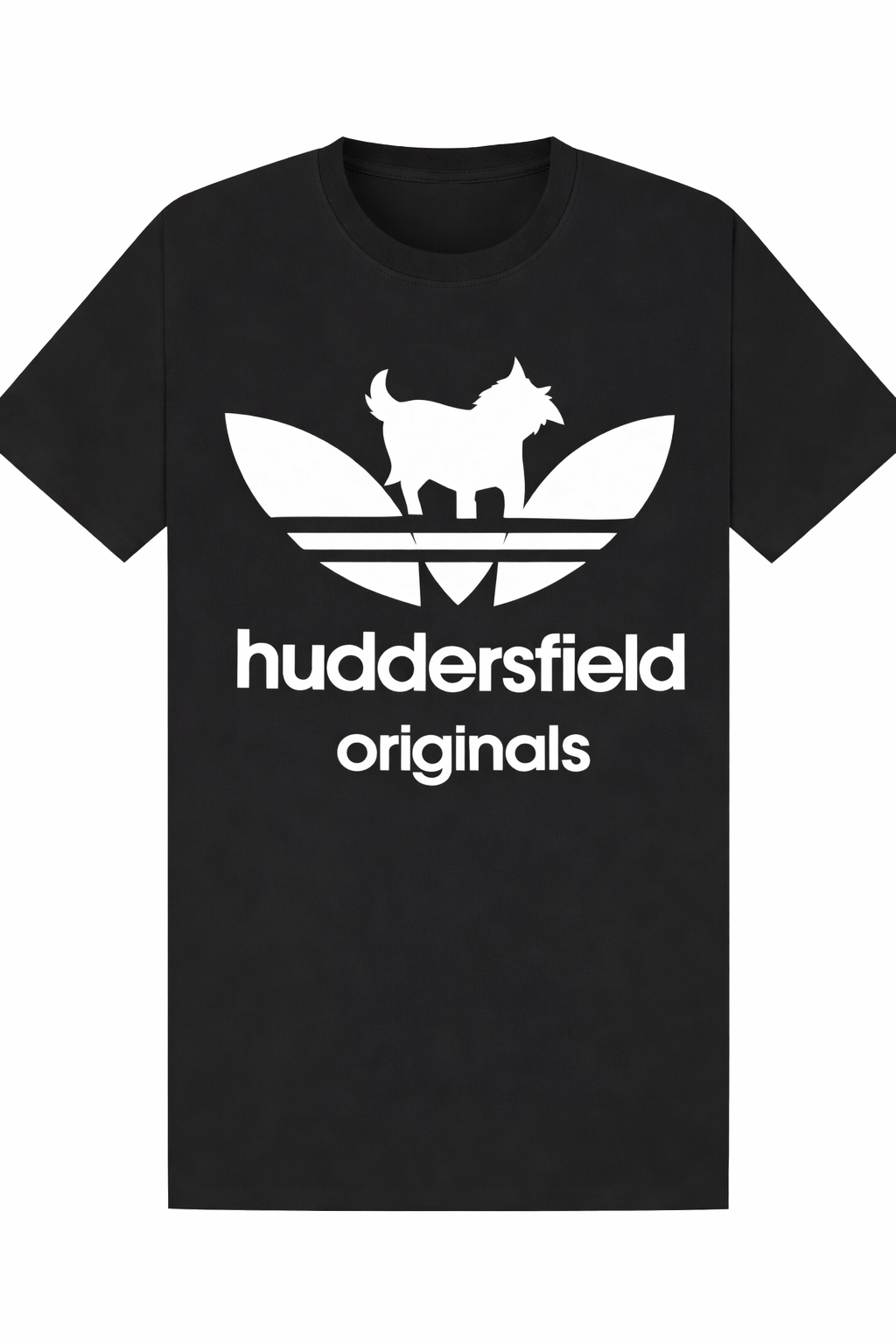 Huddersfield Originals Black Tee White Logo